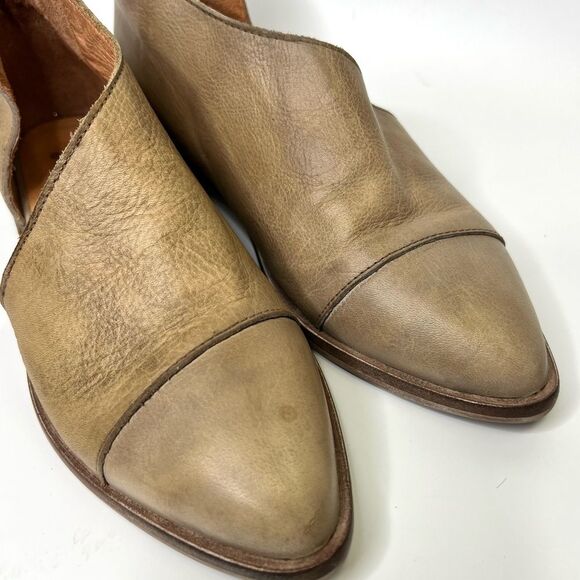 Free People Royale D’Orsay Pointed Toe Leather Flats 36/6 Taupe - Picture 8 of 16
